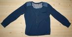 Mooie blouse maat 38 met doorschijnende pass en borstzakje., Ophalen of Verzenden, Gedragen, Maat 38/40 (M), Blauw