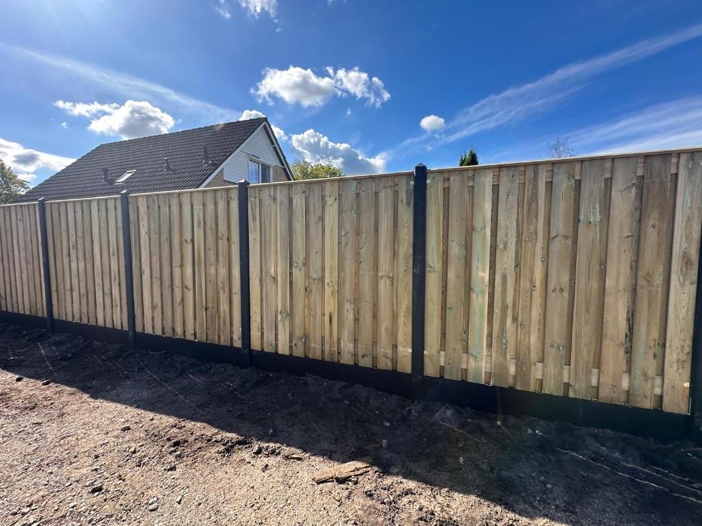 Hout-beton schuttingen, gratis offerte!, Ophalen, 1 tot 2 meter, Minder dan 3 meter, Nieuw