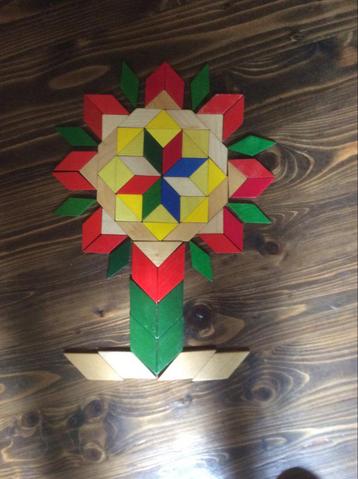 Houten Tangram Bloem en heel veel vormen opbr giro 555 beschikbaar voor biedingen