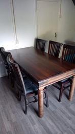 Eetkamerset. Tafel en 6 stoelen., Huis en Inrichting, Tafels | Eettafels, Ophalen, Gebruikt, 50 tot 100 cm, Vijf personen of meer