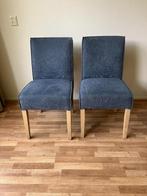 2 zo goed als nieuwe eetkamer stoelen - gratis, Ophalen of Verzenden, Zo goed als nieuw, Blauw, Twee