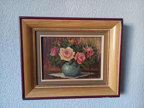 Jacques Vander Elst stilleven bloemen 'Petit vase aux roses', Antiek en Kunst, Kunst | Schilderijen | Klassiek, Ophalen of Verzenden