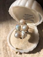 Grote Parel Ring Parelmoer Parels Zilver Apart!, 18 tot 19, Ophalen of Verzenden, Zo goed als nieuw, Dame