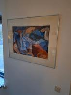 Aquarel schilderij Annemarie de Groot - Vrouw met kat, Ophalen of Verzenden