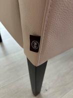 4 Roomwitte kalfsleren eetkamerstoelen, Huis en Inrichting, Stoelen, Ophalen, Gebruikt, Overige kleuren, Leer