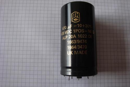 BHC ALP20A Electrolytic Capacitor 470uF - 400VDC, Hobby en Vrije tijd, Elektronica-componenten, Gebruikt, Ophalen of Verzenden