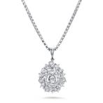 Prachtige Witgouden Ketting met Sierlijke Diamanten Hanger, Sieraden, Tassen en Uiterlijk, Ophalen of Verzenden, Zo goed als nieuw