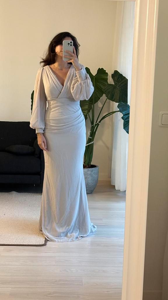 Avondjurk/galajurk beige maat 38/40, Kleding | Dames, Gelegenheidskleding, Zo goed als nieuw, Galajurk, Maat 38/40 (M), Beige