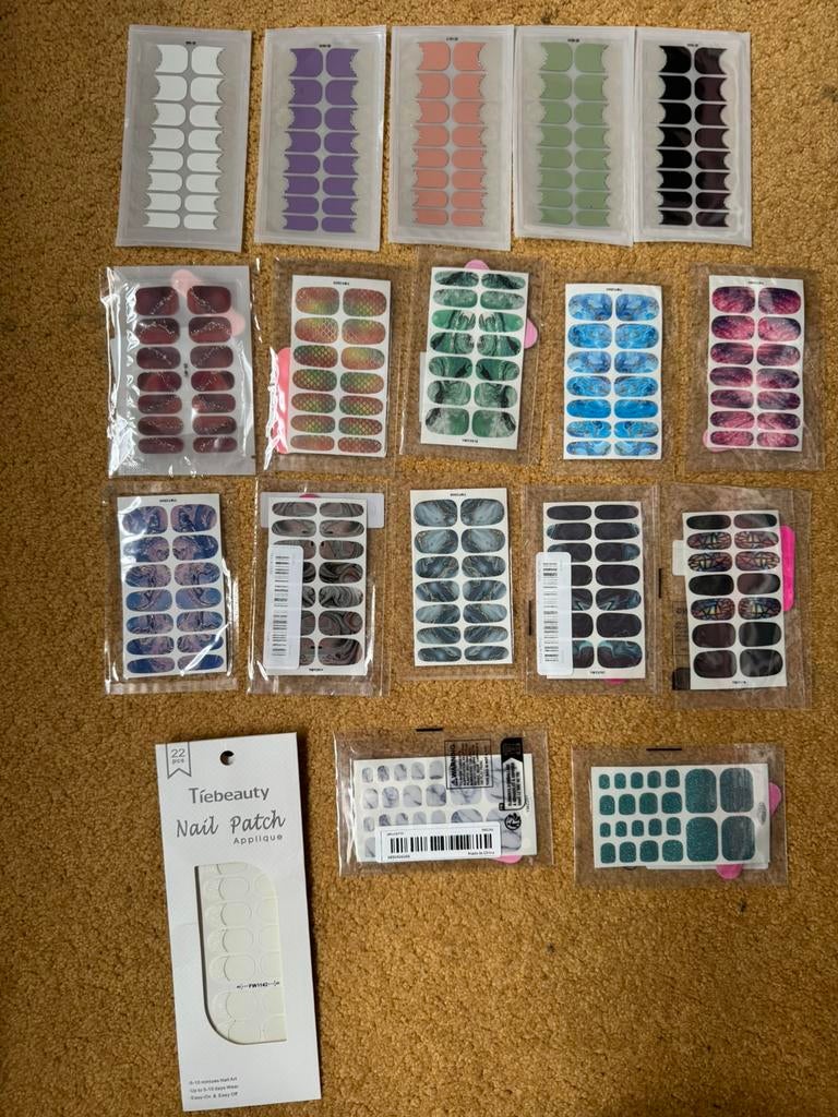 Nailart nagel stickers 18 stuks, Ophalen of Verzenden, Nieuw, Handen en Nagels
