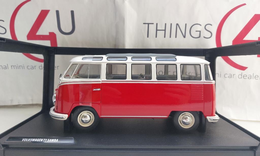 Solido 1:18 Volkswagen T1 Samba Bus 1962 rood/wit nieuw, Ophalen of Verzenden, Nieuw, Auto, Solido