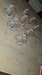 Senseo Glazen Koffiemokken + Onderbordjes (ZGAN), Huis en Inrichting, Keuken | Servies, Ophalen of Verzenden, Effen, Kop(pen) en/of Schotel(s)
