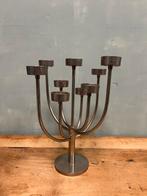 Vintage Habitat 1980 kandelaar chroom 9-armig, Gebruikt, Overige kleuren, Ophalen of Verzenden, Metaal