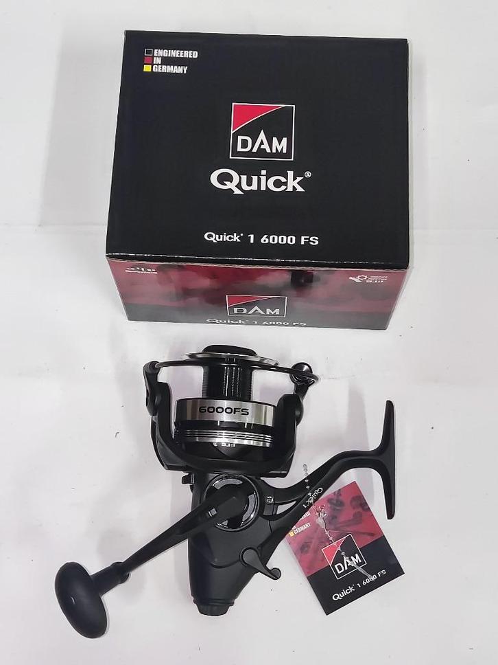 Dam Quick 1 6000 FS Vrijloop Molen 4 -Lagers- Nieuw !!, Watersport en Boten, Hengelsport | Karpervissen, Nieuw, Molen, Ophalen of Verzenden