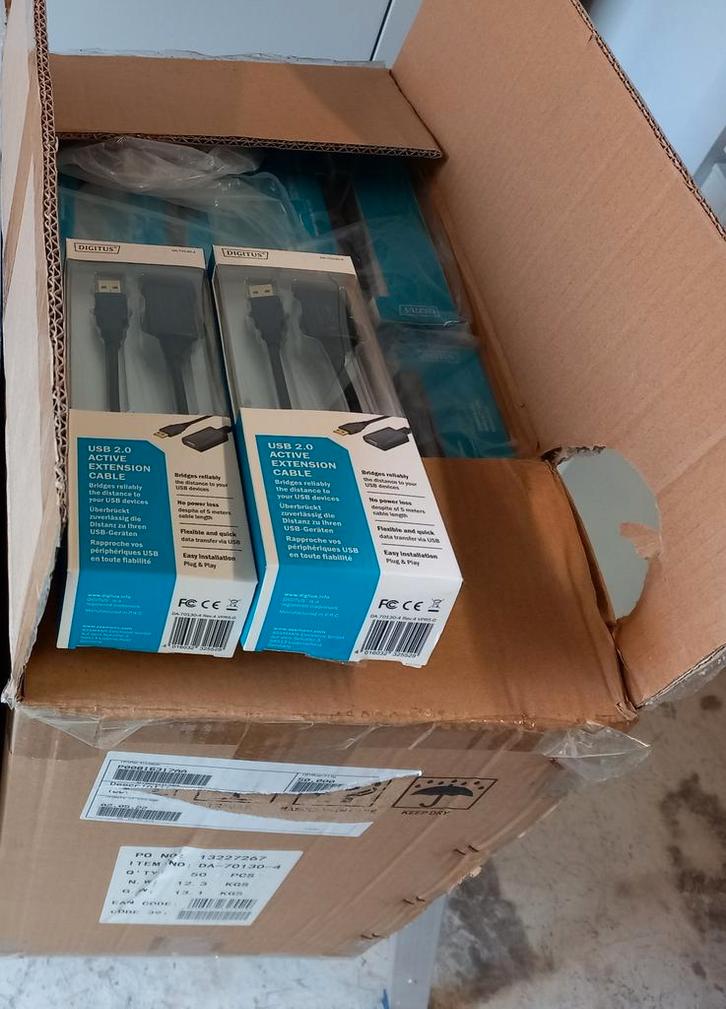 Partij DIGITUS USB 2.0 Actieve Verleng Kabel - Nieuw, Diversen, Rommelmarktspullen, Nieuw, Ophalen of Verzenden