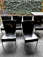 Spica stoelen 6x gebruikt voor liefhebber, Huis en Inrichting, Stoelen, Ophalen, Gebruikt, Zwart, Leer
