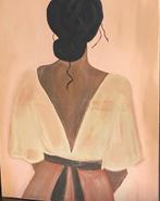 Vrouw met knot - Schilderij, Antiek en Kunst, Ophalen of Verzenden