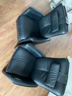 2 stuks leren fauteuils, Huis en Inrichting, Fauteuils, Ophalen, Gebruikt, Leer, 50 tot 75 cm