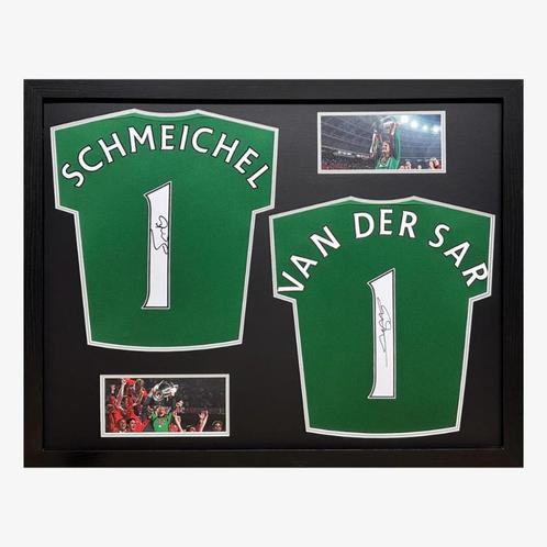 Van der Sar & Schmeichel gesigneerde Manchester United shirt, Verzamelen, Sportartikelen en Voetbal, Zo goed als nieuw, Shirt