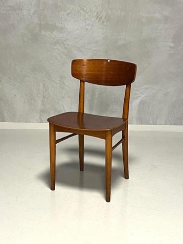 Deense eettafelstoelen 2x vintage teakhout Deens prijs p/st beschikbaar voor biedingen