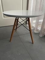 Witte Hoogglans Bijzettafel, Huis en Inrichting, Tafels | Bijzettafels, Gebruikt, Rond, 55 tot 75 cm, Hout