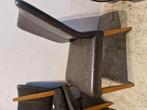 Viertal eetkamer stoelen houten poten, Huis en Inrichting, Stoelen, Ophalen, Gebruikt, Zwart, Leer