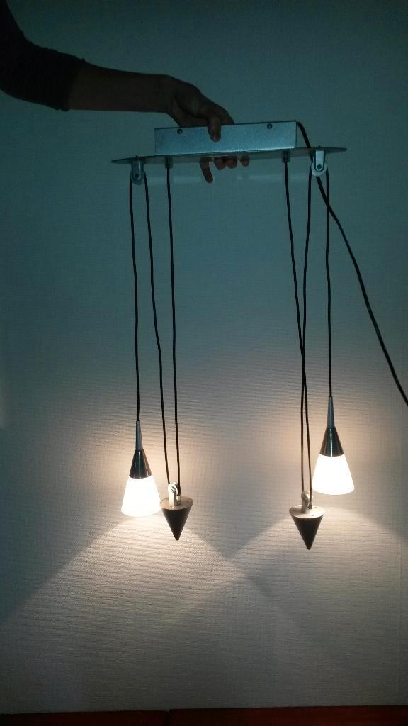 lamp pendellamp, Huis en Inrichting, Lampen | Hanglampen, Gebruikt, 50 tot 75 cm, Glas, Metaal, Ophalen of Verzenden