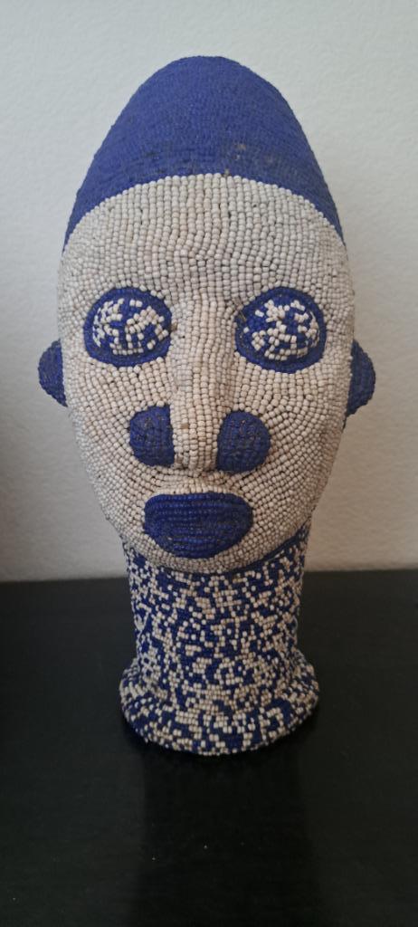 Parelhoofd Bamileke, Antiek en Kunst, Kunst | Niet-Westerse kunst, Ophalen of Verzenden