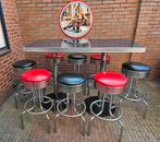 FIFTIES SIXTIES AMERIKAANSE BARKRUKKEN BEL AIR BAR TAFEL., Ophalen, 5 krukken of meer, 60 tot 90 cm, Met voetsteun