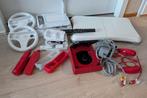 Complete rode Wii-mini, Spelcomputers en Games, Spelcomputers | Nintendo Wii, Ophalen, Zo goed als nieuw, Met 2 controllers, Met games