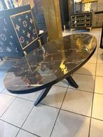 Ovale salontafel marmer print, Huis en Inrichting, Ophalen, Marlons, Marlonsmeubels@hotmail.com, Eikenhout