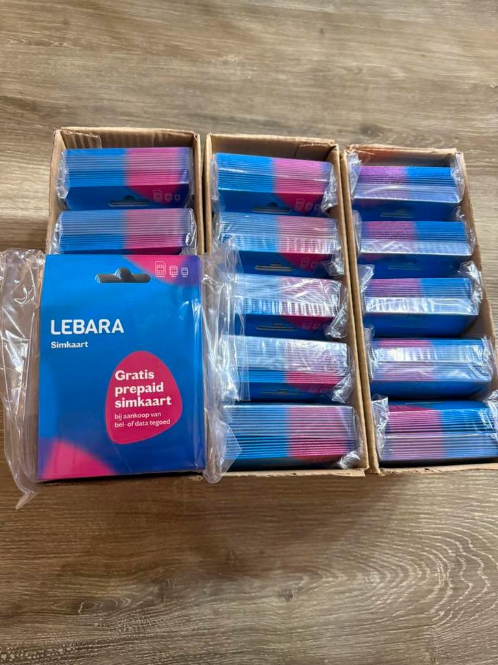 Lebara Prepaid Simkaarten | Nieuw & Gesealed | Bulk mogelijk, Telecommunicatie, Prepaidkaarten en Simkaarten, Zo goed als nieuw