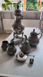 Antieke Tinnen Thee Kan Set, Antiek en Kunst, Ophalen of Verzenden