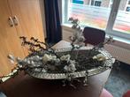 Mooie handgemaakte zilverkleurige metalen schaal, Ophalen, Zo goed als nieuw, Rond, Overige materialen