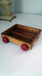 HOUTEN AANHANGWAGENTJE NOOITGEDAGT JAREN 50, Antiek en Kunst, Ophalen of Verzenden