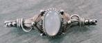 Antiek Zilver Broche met Maansteen, Sieraden, Tassen en Uiterlijk, Antieke sieraden, Ophalen of Verzenden, Zilver, Broche, Met edelsteen