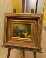 Olieverf op paneel in gouden, gedetailleerde houten lijst, Ophalen of Verzenden