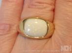 Nieuwe gouden (heren) ring met witte Australische Opaal, 18 tot 19, Verzenden, Zwart, Nieuw