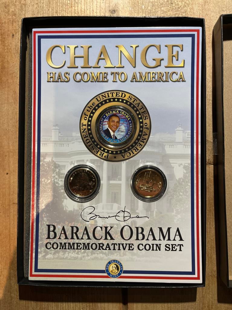 Barack Obama Herdenkingsmunten Set, Ophalen of Verzenden, Overige typen