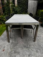 Tuintafel 210x100 met 6 stoelen, Tuin en Terras, Tuintafels, Ophalen, Gebruikt, Rechthoekig