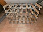 Wijnrek hout aluminium, Ophalen, Gebruikt, 50 tot 75 cm, 15 tot 25 flessen