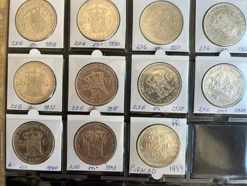 Wilhelmina nette complete serie rijksdaalder 1929-1944, Postzegels en Munten, Munten | Nederland, Setje, 2½ gulden, Koningin Wilhelmina