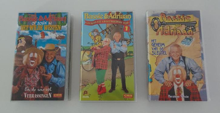 3 Bassie & Adriaan Videobanden, Cd's en Dvd's, VHS | Kinderen en Jeugd, Zo goed als nieuw, Kinderprogramma's en -films, Overige typen