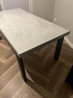 Eettafel betonlook blad stalen poten (190 x 90 cm), Huis en Inrichting, Tafels | Eettafels, Ophalen, Overige materialen, Gebruikt