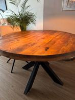 Eettafel mangohout rond 120 cm., Huis en Inrichting, Tafels | Eettafels, Ophalen, 100 tot 150 cm, Rond, Zo goed als nieuw