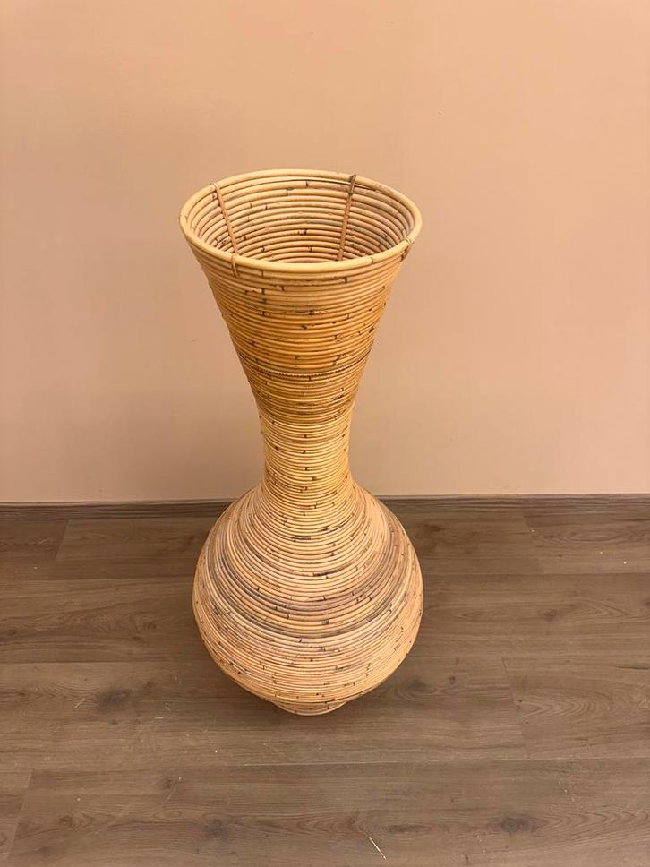 Decoratieve Bamboe Vaas XL Binnen & Buiten, Huis en Inrichting, Woonaccessoires | Vazen, Zo goed als nieuw, Overige kleuren, 75 cm of meer
