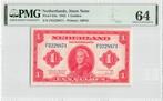 Netherlands 1 Gulden 1943 Unc 64 PMG, Ophalen of Verzenden, Overige landen, Los biljet