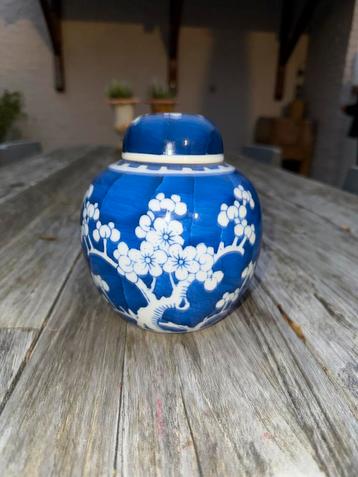 Blauw-wit Chinees potje met deksel (stemgember) beschikbaar voor biedingen