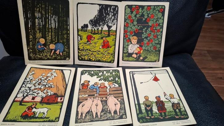 Arie Zonneveld 1931 kinderkaarten, Verzamelen, Ansichtkaarten | Themakaarten, 1920 tot 1940, Ophalen