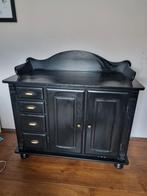 Zwarte Brocante Commode, Huis en Inrichting, Kasten | Buffetkasten, Ophalen, Gebruikt, Met deur(en), 50 tot 100 cm