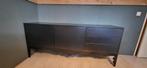 Zwart hout dressoir met metalen onderstel, 183 cm Breed, Huis en Inrichting, Kasten | Dressoirs, 150 tot 200 cm, 25 tot 50 cm